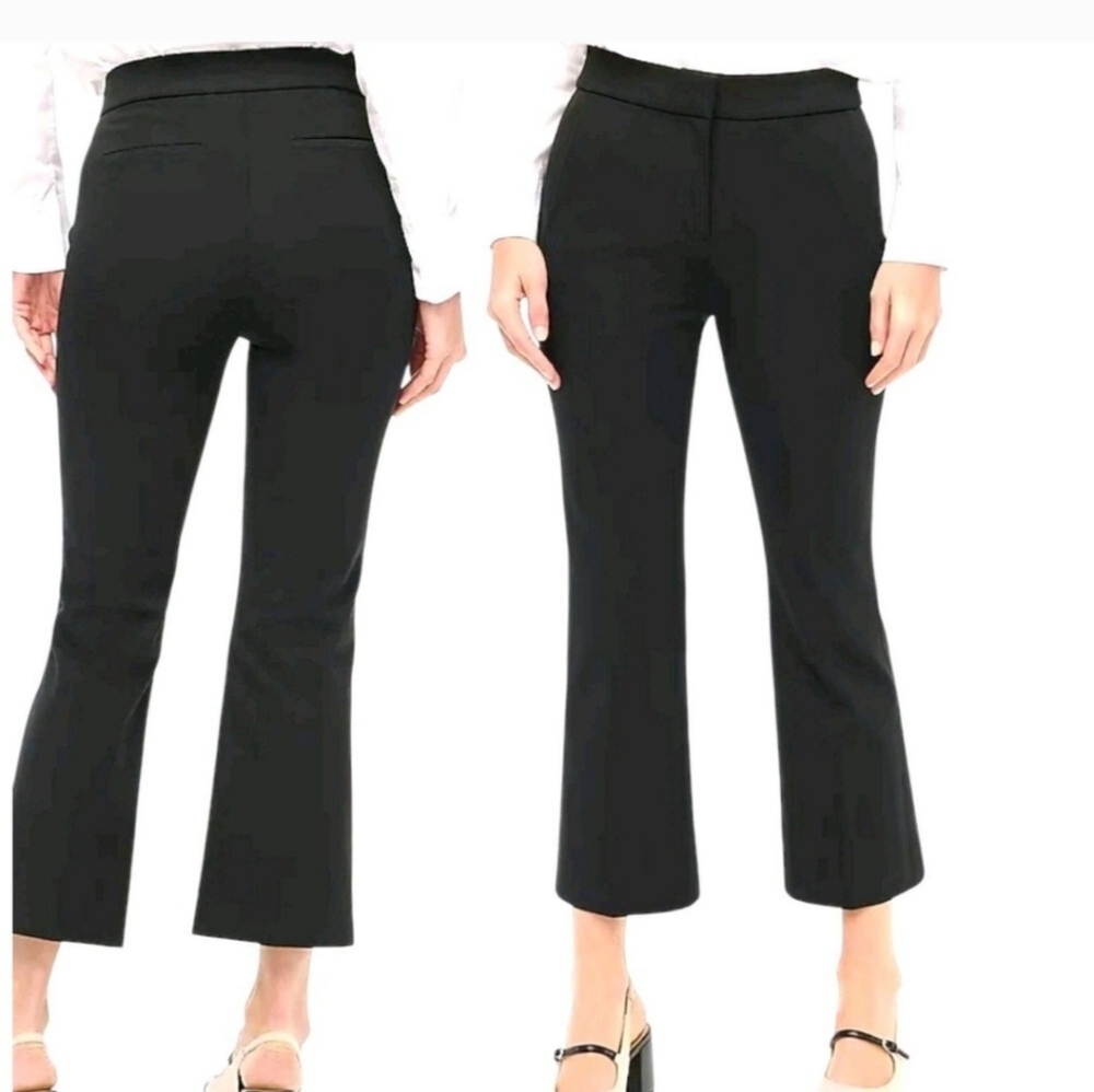 J. Crew Kelsey Stretch Crop Ankle Pants Sz 22 BG357 $98 Kick Flare- Black